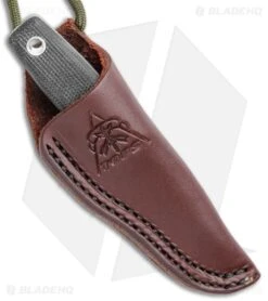 TOPS Knives TOPS Mini Tanimboca Puukko Fixed Blade Neck Knife Micarta (1.625" Gray) -Knives Store TOPS Mini Tanimbocca Puukko MPUK01 BHQ 116687 LS Sheath large