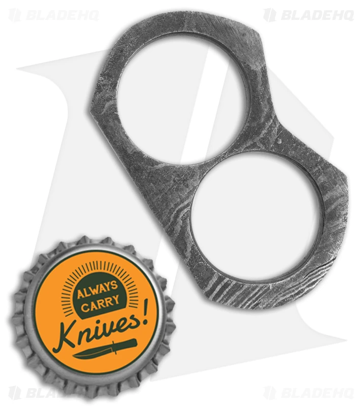 Tallen Damascus Double Knuckle Two-Hole Duster W/Leather Sheath 4 Tallen Damascus Double Knuckle Two-Hole Duster W/Leather Sheath - Image 4