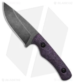 The Wizard Forge Goblin Fixed Blade Knife Purple Griptec (4" Blk SW)