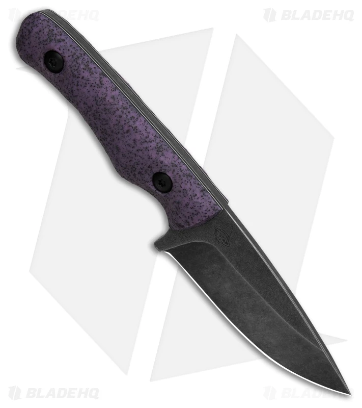 The Wizard Forge Goblin Fixed Blade Knife Purple Griptec (4" Blk SW) 2 The Wizard Forge Goblin Fixed Blade Knife Purple Griptec (4" Blk SW) - Image 2