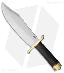 Bark River V-44 Bowie Fixed Blade Knife Black Canvas Micarta (9" Satin)