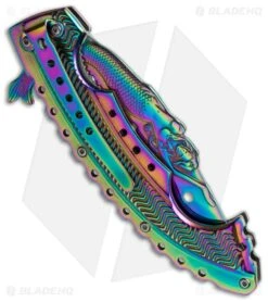 Boker Magnum Rainbow Mermaid Liner Lock Knife (3.75" Spectrum) 01LG318 -Knives Store boker magnum 01lg318 cm side large