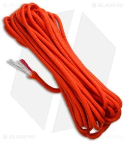25' Safety Orange 550 FireCord Paracord Nylon Braided 7-Strand + 1 Tinder Core