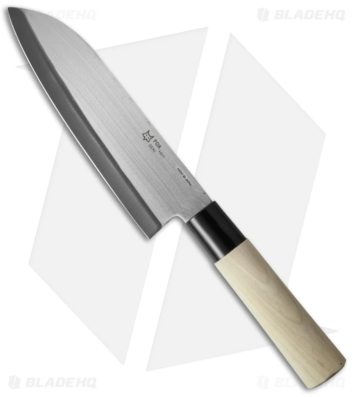 Fox Knives Santoku Fixed Blade Knife Maple (6.75" Satin) 1 Fox Knives Santoku Fixed Blade Knife Maple (6.75" Satin)