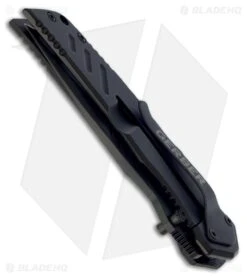 Gerber Swagger Frame Lock Knife (3.25" Black Serr) -Knives Store gerber swagger side large