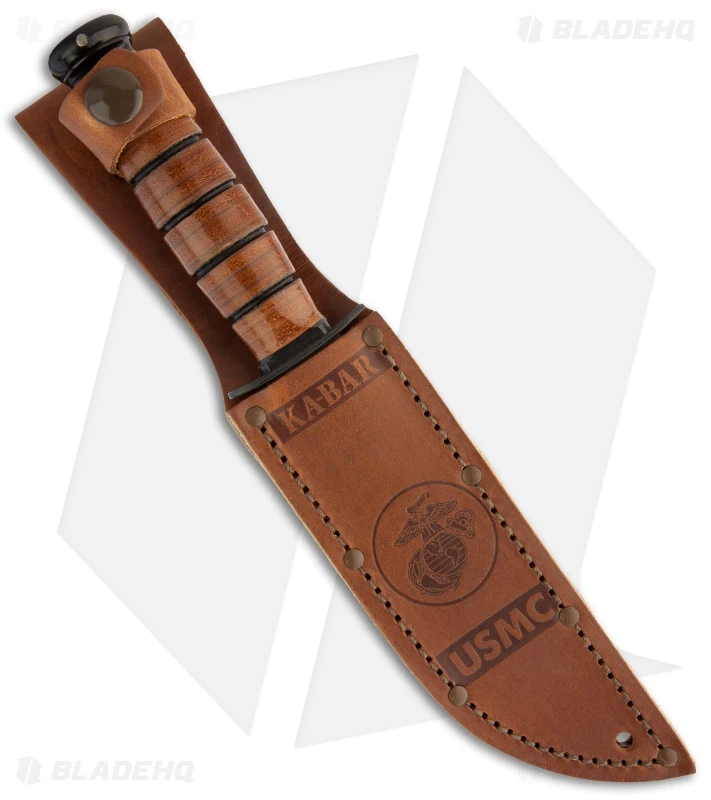 Ka-Bar Short USMC Fighting/Utility Knife Leather Sheath (5.25" Black Serr) 1252 2 Ka-Bar Short USMC Fighting/Utility Knife Leather Sheath (5.25" Black Serr) 1252 - Image 2
