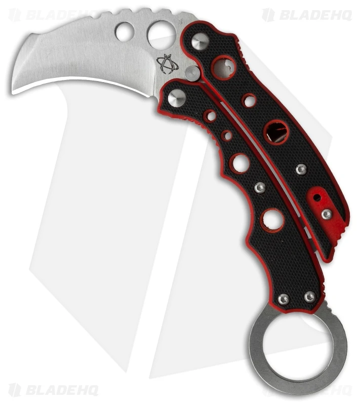 Mantis Vuja De Balisong Karambit Crossover Knife Black/Red G-10 (2" Satin) 1 Mantis Vuja De Balisong Karambit Crossover Knife Black/Red G-10 (2" Satin)