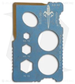 Marfione Custom Assailant Credit Card Knife Antique Blue Ti & Bi-Fold Wallet